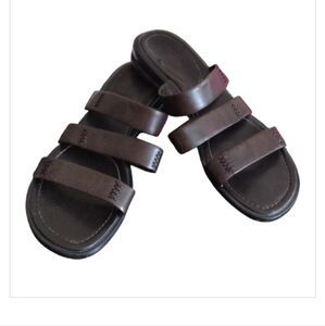 Vintage Y2k Women's Jones Wear Dark Brown Leather Sandals Size 8.5